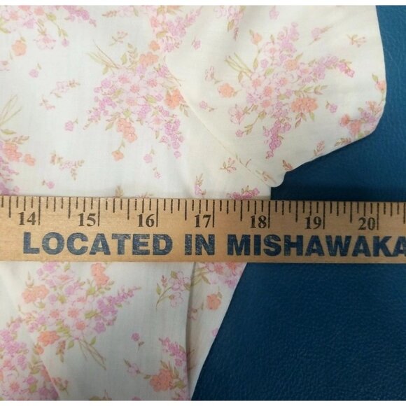 Lady Bird Pink Floral Vtg Zip Up Short Sleeve Shift Dress 1960s 1970s Feminine - Picture 8 of 11